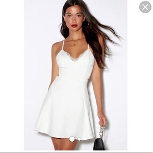 Lulus black lace skater short dress